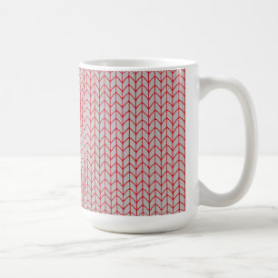 RED GRAY STRICK Tall White Tasse