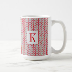 RED GRAY STRICK Tall White Tasse + Ursprünglich