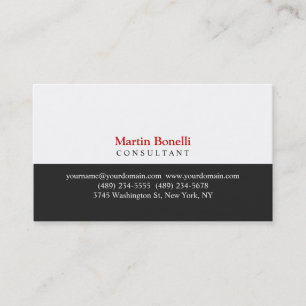 Red Gray White Beruflich Classic Business Card Visitenkarte
