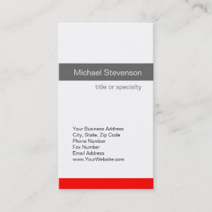 Red Gray White Consultant Business Card Visitenkarte