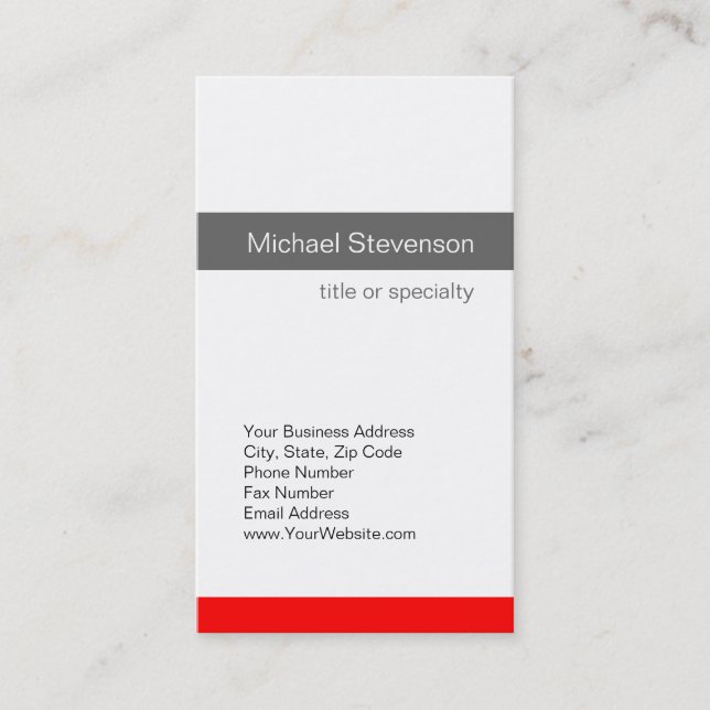 Red Gray White Consultant Business Card Visitenkarte (Vorderseite)
