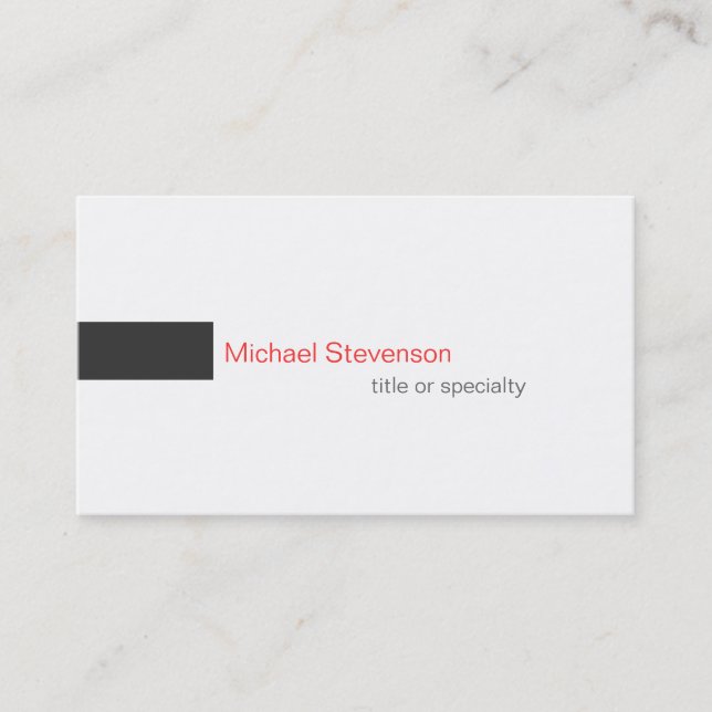 Red Gray White Consultant Business Card Visitenkarte (Vorderseite)
