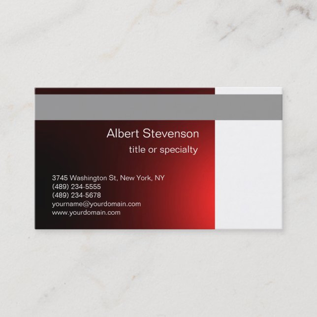 Red Gray White Consultant Business Card Visitenkarte (Vorderseite)