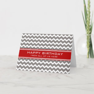 Red Gray Zickzack Business von Group Birthday Karte