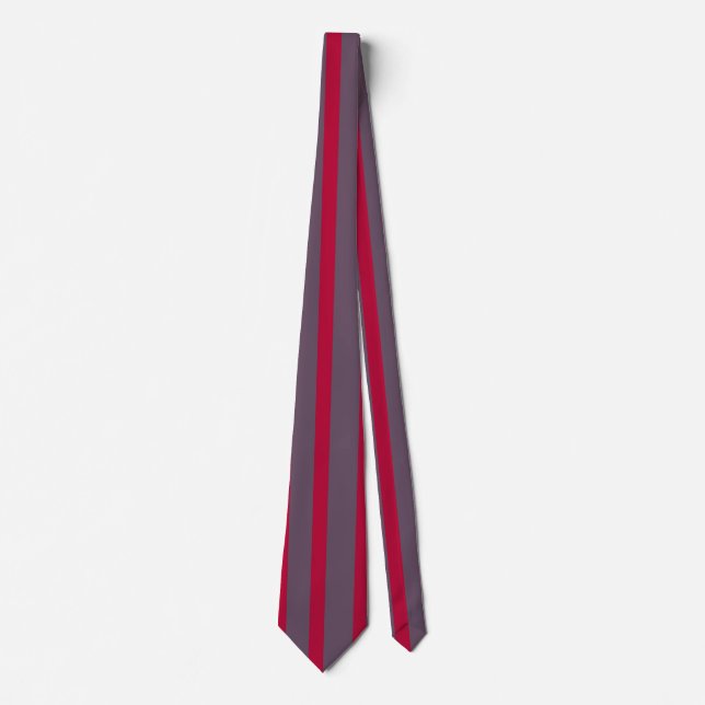 Red & Greay Stripes Krawatte Neck Tie (Vorderseite)