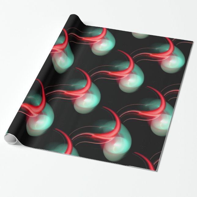 RED GREEN ALIEN PEARS IN SCHWARZ GESCHENKPAPIER (Ungerollt)