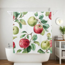 Red Green Apfel Frucht Muster Wasserfarbe Rustikal