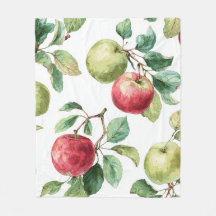 Red Green Apfel Frucht Muster Wasserfarbe Rustikal