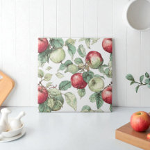 Red Green Apfel Frucht Muster Wasserfarbe Rustikal