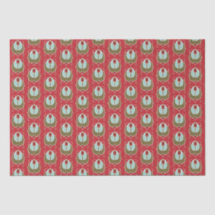 Red Green Art Nouveau Weihnachtswappenpapier Seidenpapier