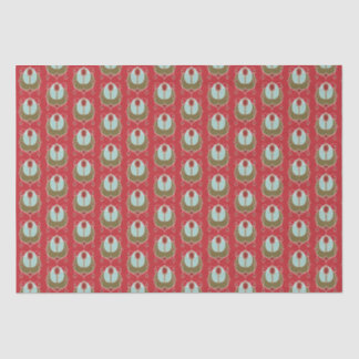Red Green Art Nouveau Weihnachtswappenpapier Seidenpapier