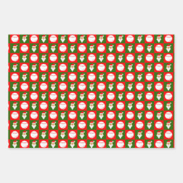 Red & Green Baseball & Santa Matching Weihnachten Geschenkpapier Set