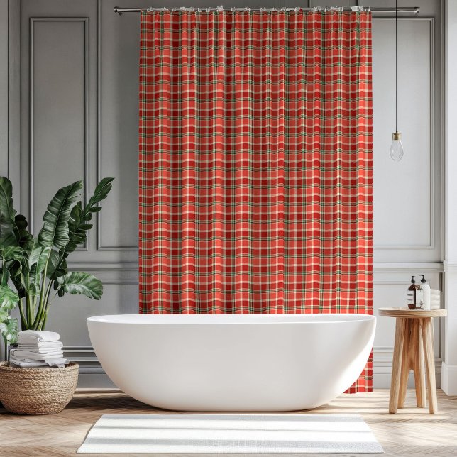Red Green Bath Curtain Timeless Christmas Accent Duschvorhang (Red Green Bath Curtain Timeless Christmas Accent)