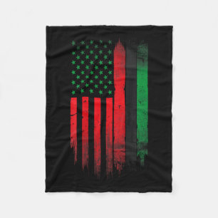 Red Green Black History American African Flag Fleecedecke
