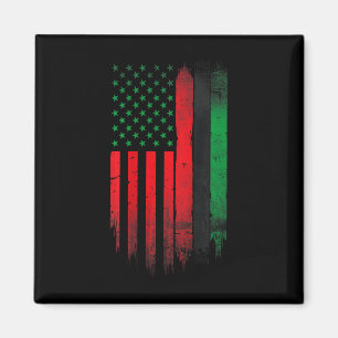 Red Green Black History American African Flag Magnet