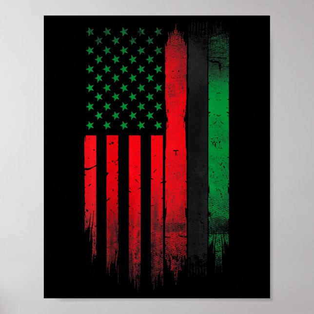 Red Green Black History American African Flag Poster (Vorne)