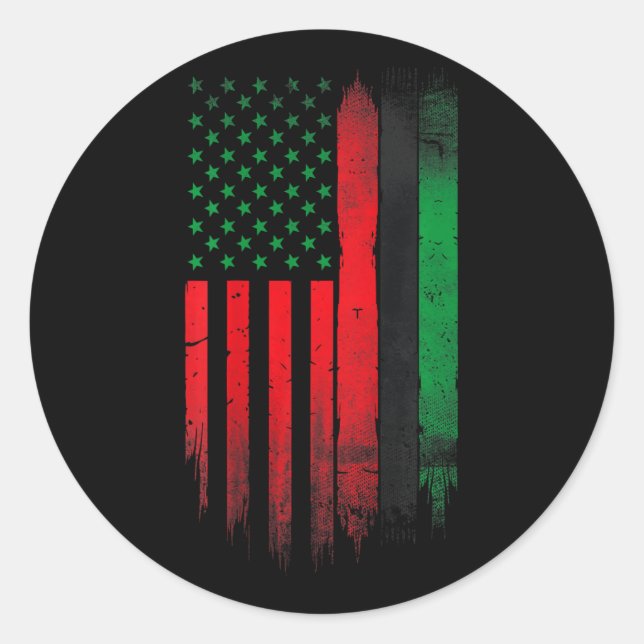 Red Green Black History American African Flag Runder Aufkleber (Vorderseite)