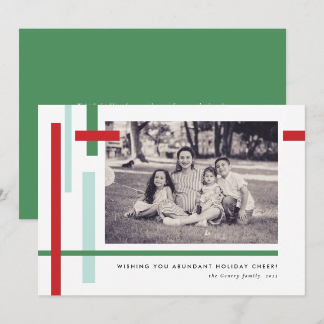 Red Green Blue Color Strips Moderne Weihnachten (Vorne/Hinten)