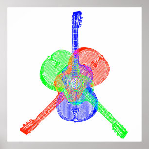 Red Green & Blue Gitarren Poster