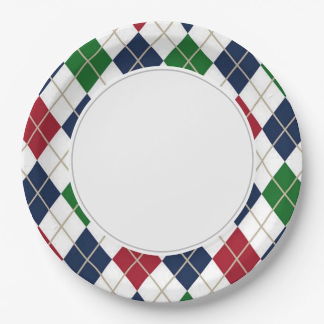 Red Green Blue Raute Pappteller (Vorderseite)