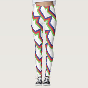 Red Green Blue Streifen Leggings