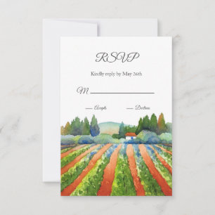 Red Green Blue Vineyard RSVP Karte