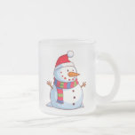 Red Green Blue White Christmas Snowman Mattglastasse<br><div class="desc">Dies ist ein grafisches Bild eines Weihnachtsschneemans mit einer orangefarbenen Karottennadel,  einem Hut des Weihnachtsmanns und einem gestreiften rot-blau-grünen Schal.</div>