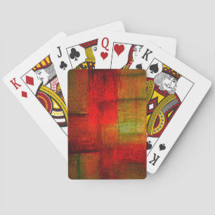 Red Green Browny Yellow Abstract Art Spielkarten