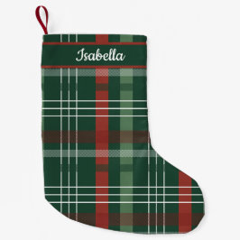 Red & Green Buffalo Plaid Personalized Kleiner Weihnachtsstrumpf