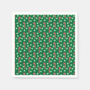 Red Green Candy Cane Peppermint Weihnachten Serviette