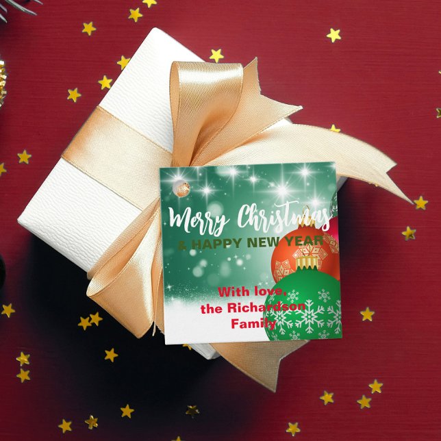 Red Green Christmas Baubles Winter Wonderland Geschenkanhänger (Von Creator hochgeladen)