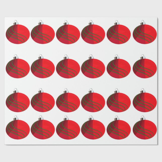 Red Green Christmas Bulls Wrapping Paper Geschenkpapier (Flach)