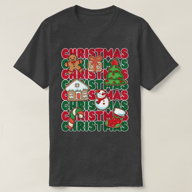 Red Green Christmas Detection Graphics T-Shirt (Design vorne)