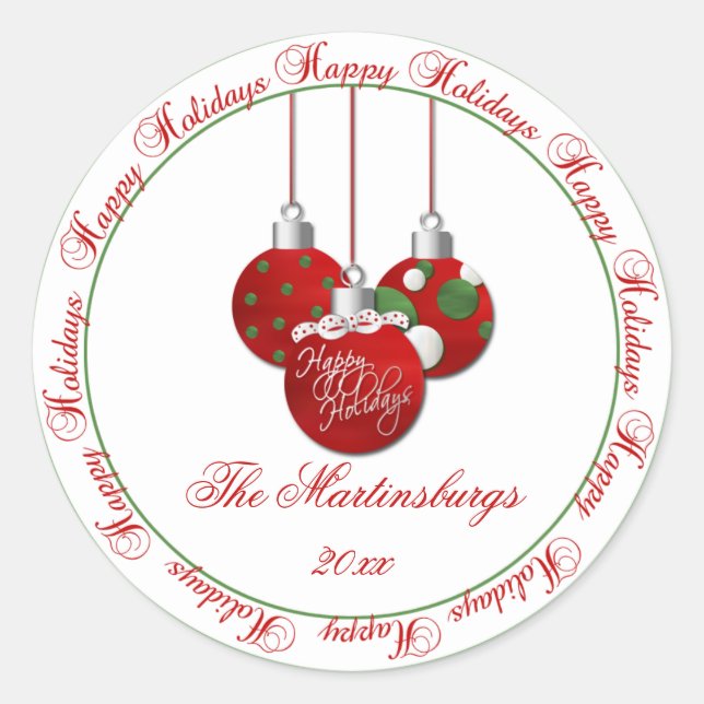 Red Green Christmas Happy Holidays Sticker (Vorderseite)