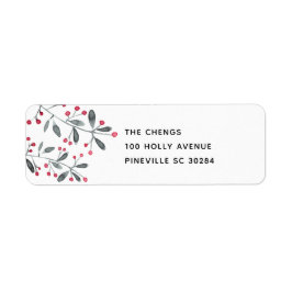 Red & Green Christmas Holly Verlasse Rücksendeadre
