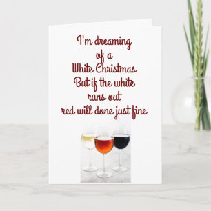 RED & GREEN CHRISTMAS - RED & WHITE FOR WEIN!!! FEIERTAGSKARTE