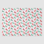 Red Green Christmas Reindeer Muster White Seidenpapier<br><div class="desc">Dieses bezaubernde Weihnachtswaschpapier zeichnet sich durch eine glänzende,  rot-grüne Weihnachtsrentier-Silhouette aus. Dieses niedliche und festliche Design ist perfekt für die Urlaubssaison. Holen Sie sich noch heute Ihre Geschenke und machen Sie Ihre Geschenke ganz besonders!</div>