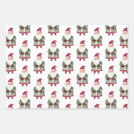 Red Green Christmas Santa Claus Geschenkpapier Set