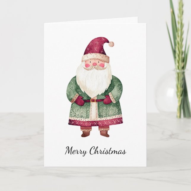 Red Green Christmas Santa Claus Karte (Vorderseite)