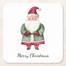 Red Green Christmas Santa Claus Rechteckiger Pappuntersetzer