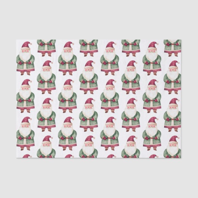 Red Green Christmas Santa Claus Seidenpapier (Vorderseite)