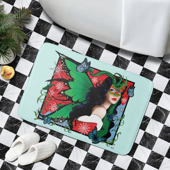 Red Green Christmas Solstice Fairy Badematte (Von Creator hochgeladen)
