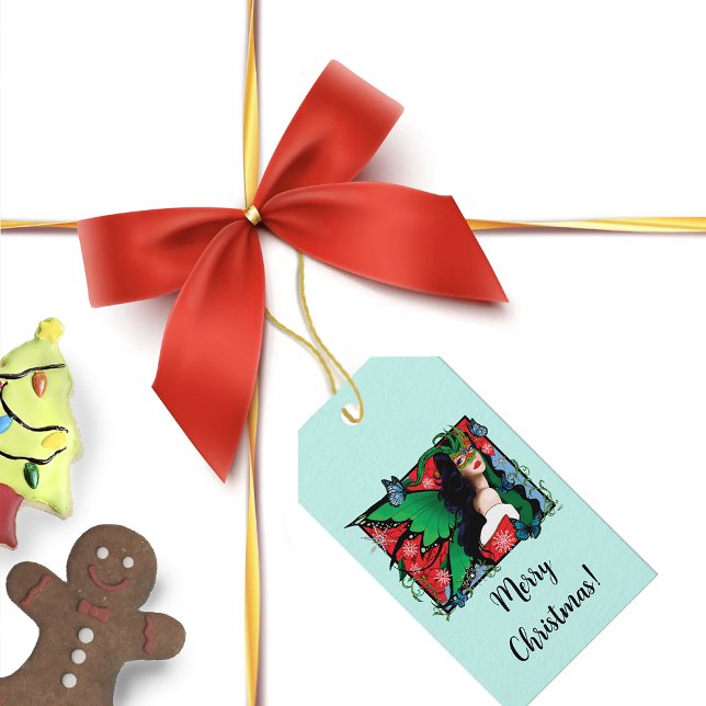 Red Green Christmas Solstice Fairy Geschenkanhänger (Von Creator hochgeladen)