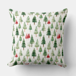Red Green Christmas Trees Kissen