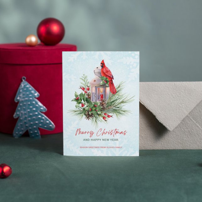 Red Green Classic Kardinal Bird Frohe Weihnachten Einladung (Von Creator hochgeladen)