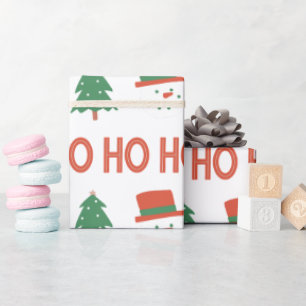 Red Green Cream Playful Modern Tree Weihnachten Geschenkpapier