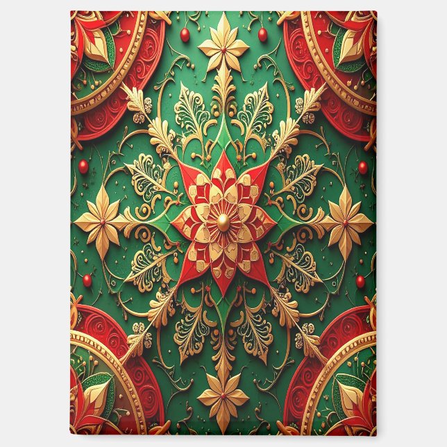Red Green Decorative Christmas Holiday Magnet (Vorderseite)