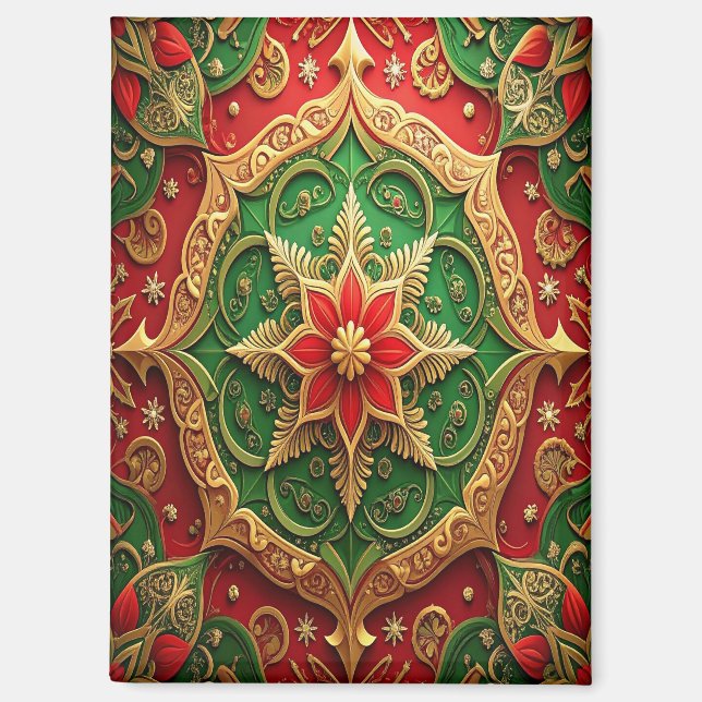 Red Green Decorative Christmas Holiday Magnet (Vorderseite)