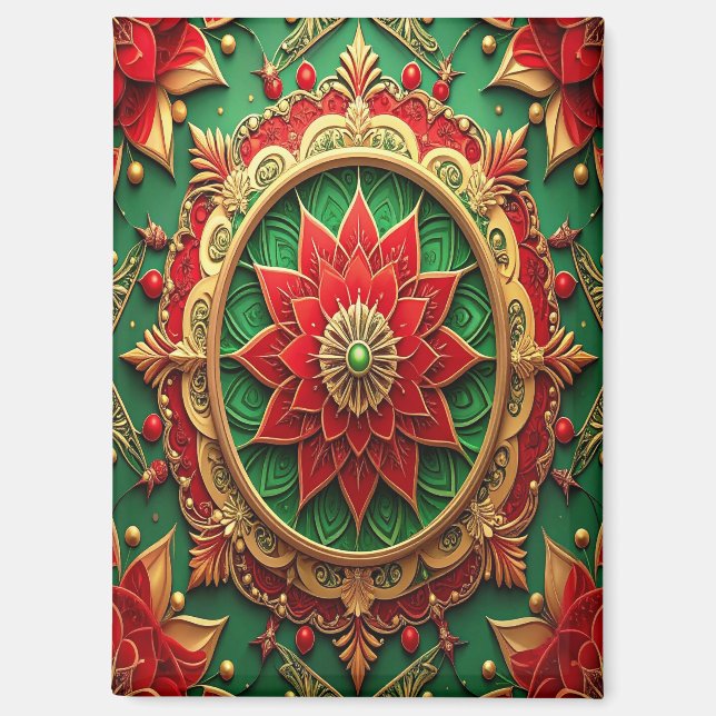 Red Green Decorative Christmas Holiday Magnet (Vorderseite)