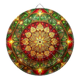 Red Green Decorative Floral Dartboard Dartscheibe